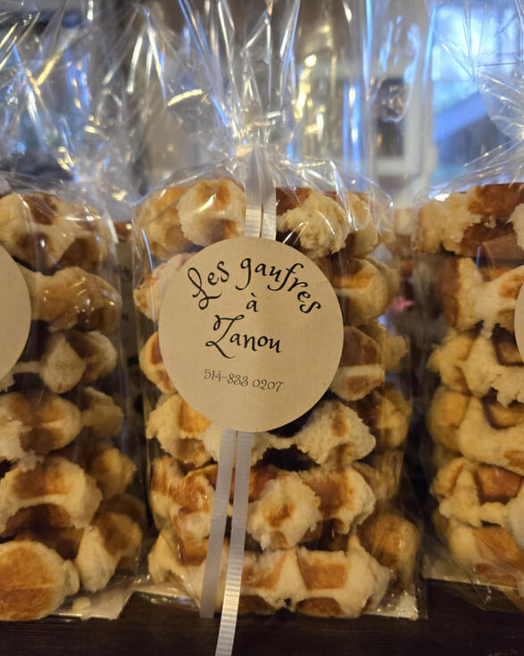 Gaufres de Liège: 22$/paquet de 6 gaufres