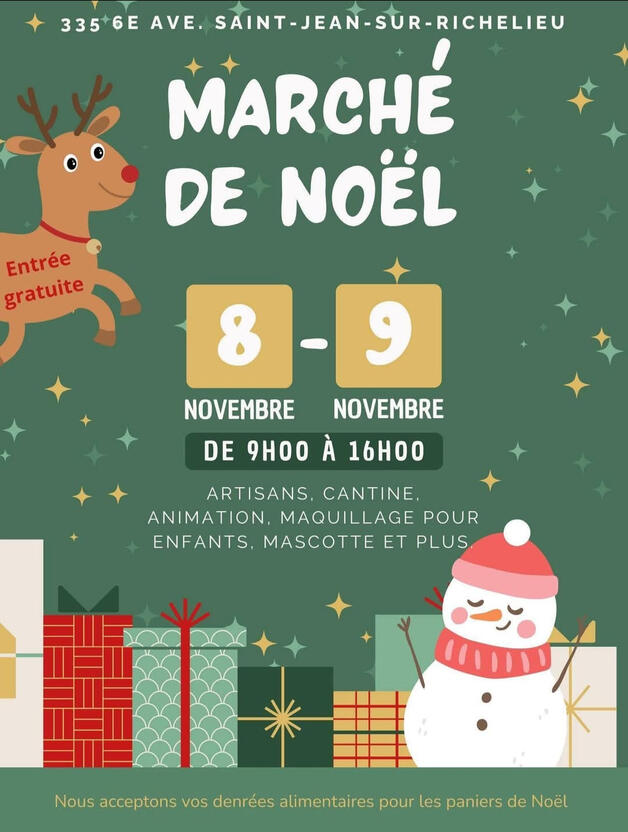 Marché de Noël St-Jean-Sur-Richelieu secteur Iberville